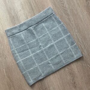 Checkered Sweater Skirt